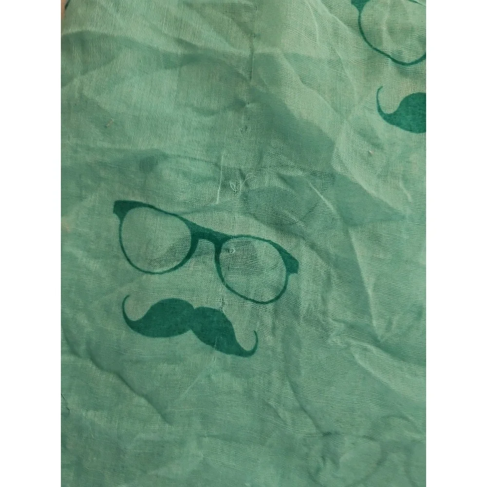turqoise sheer scarf glasses mustache unbranded lightweight spring summer beachy